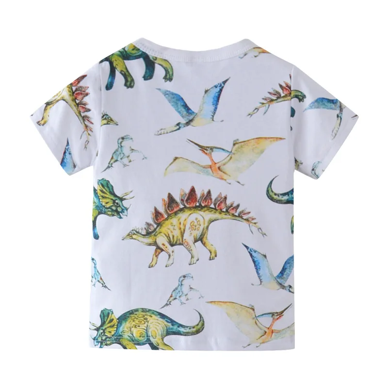 OGLAS Dinozaver Fantje Dekleta Poletne majice Bombažne Tkanine Priložnostne Otroci t srajce otroška Oblačila Srčkan Vzorec Oblačila