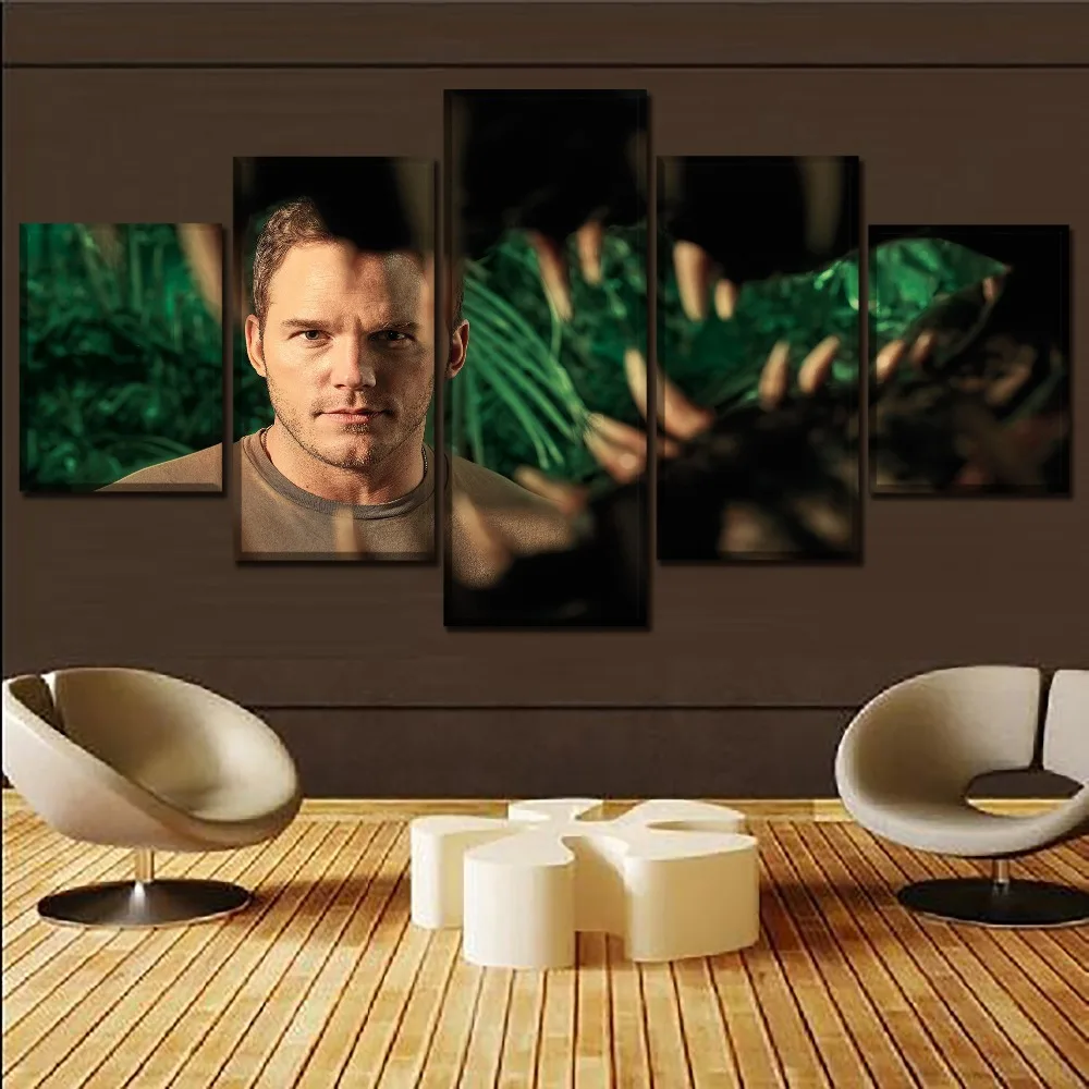 Visoka Kakovost Platno, Tisk Chris Pratt Plakat Filma Jurski Svet Padel Kraljestvu Doma Dekor Wall Art 5 Kos Moderno Slikarstvo