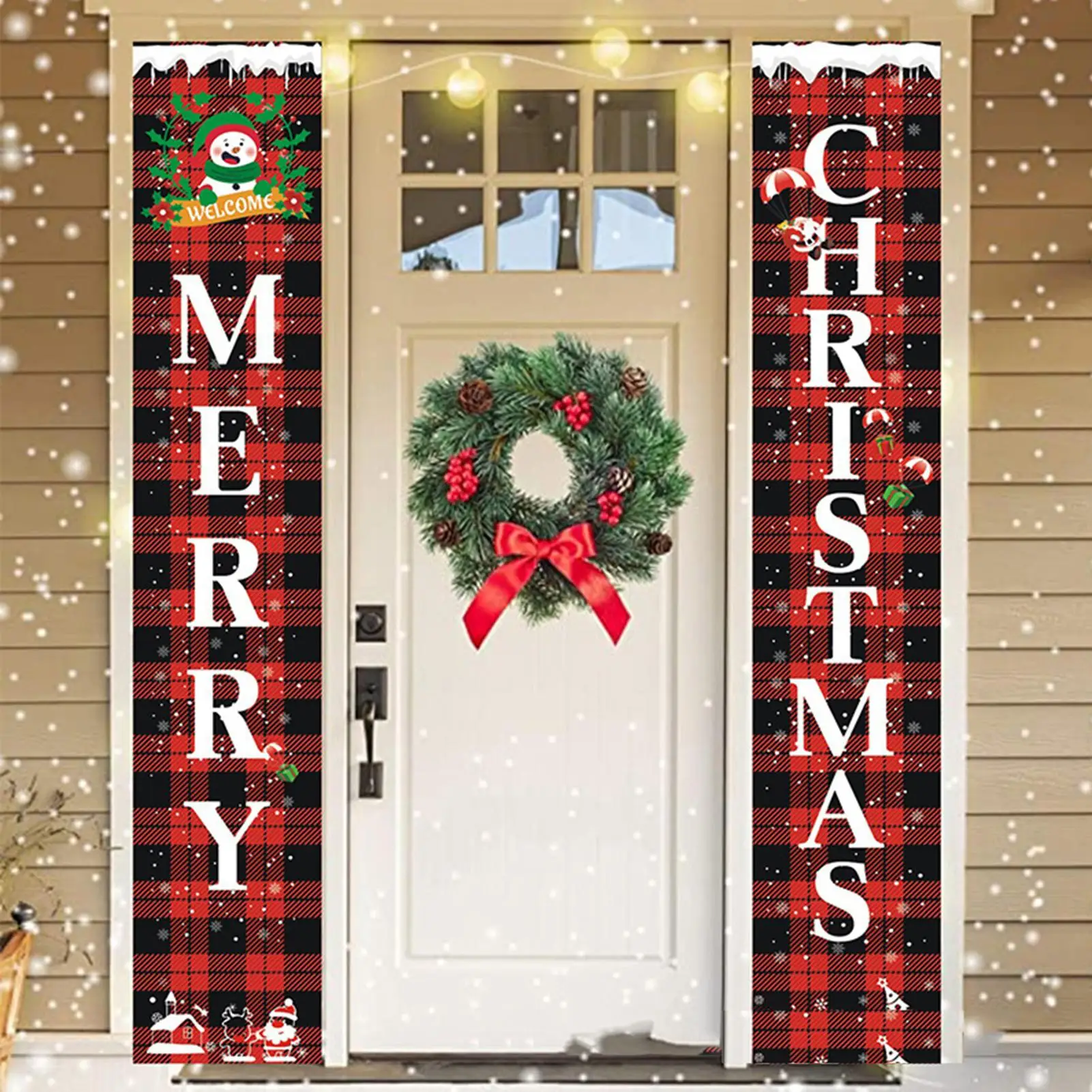 Huiran Vesel Božič Verandi Prijavite Dekorativni Vrata Banner Božični Okraski za Dom, ki Visi Božični Okraski Navidad 2021