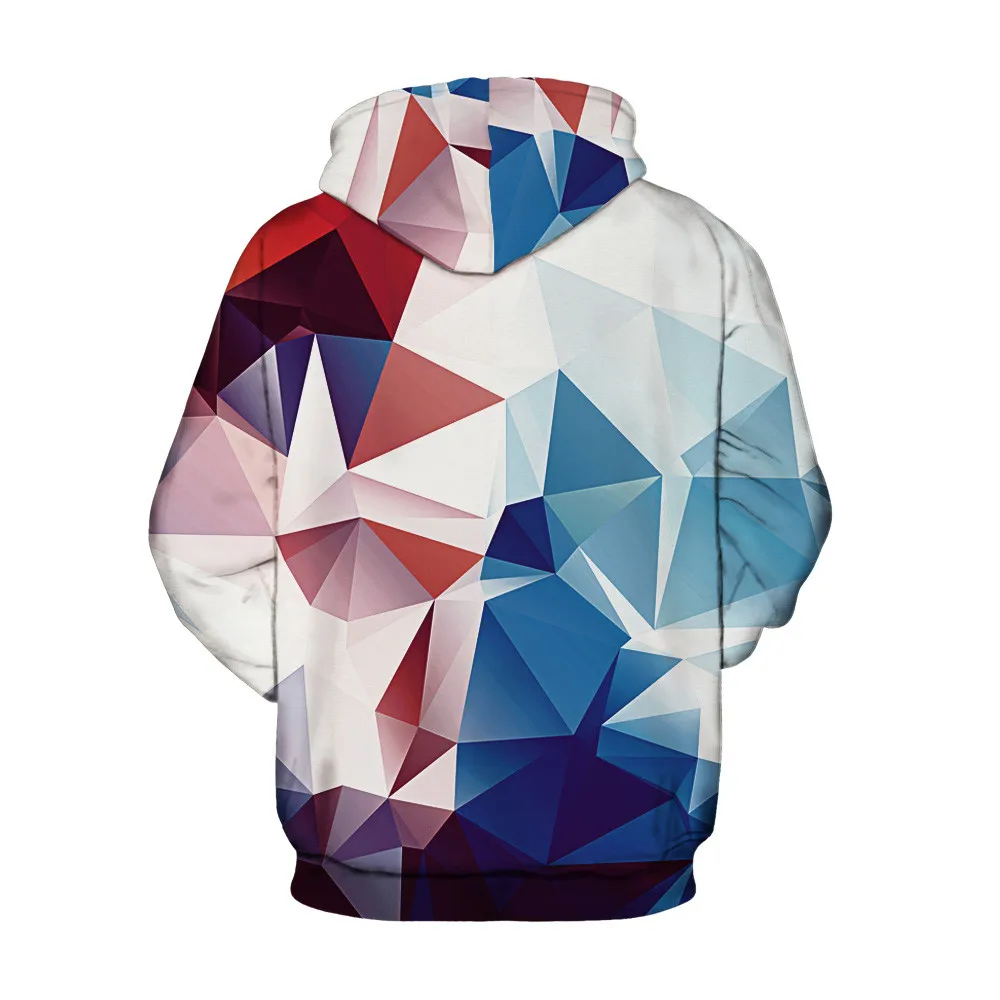 2019 nov Modni Hip Hop Moški/ženski puloverji 3D Digital Print pisane diamond Long Sleeve hooded Svoboden Poliester Hoodies