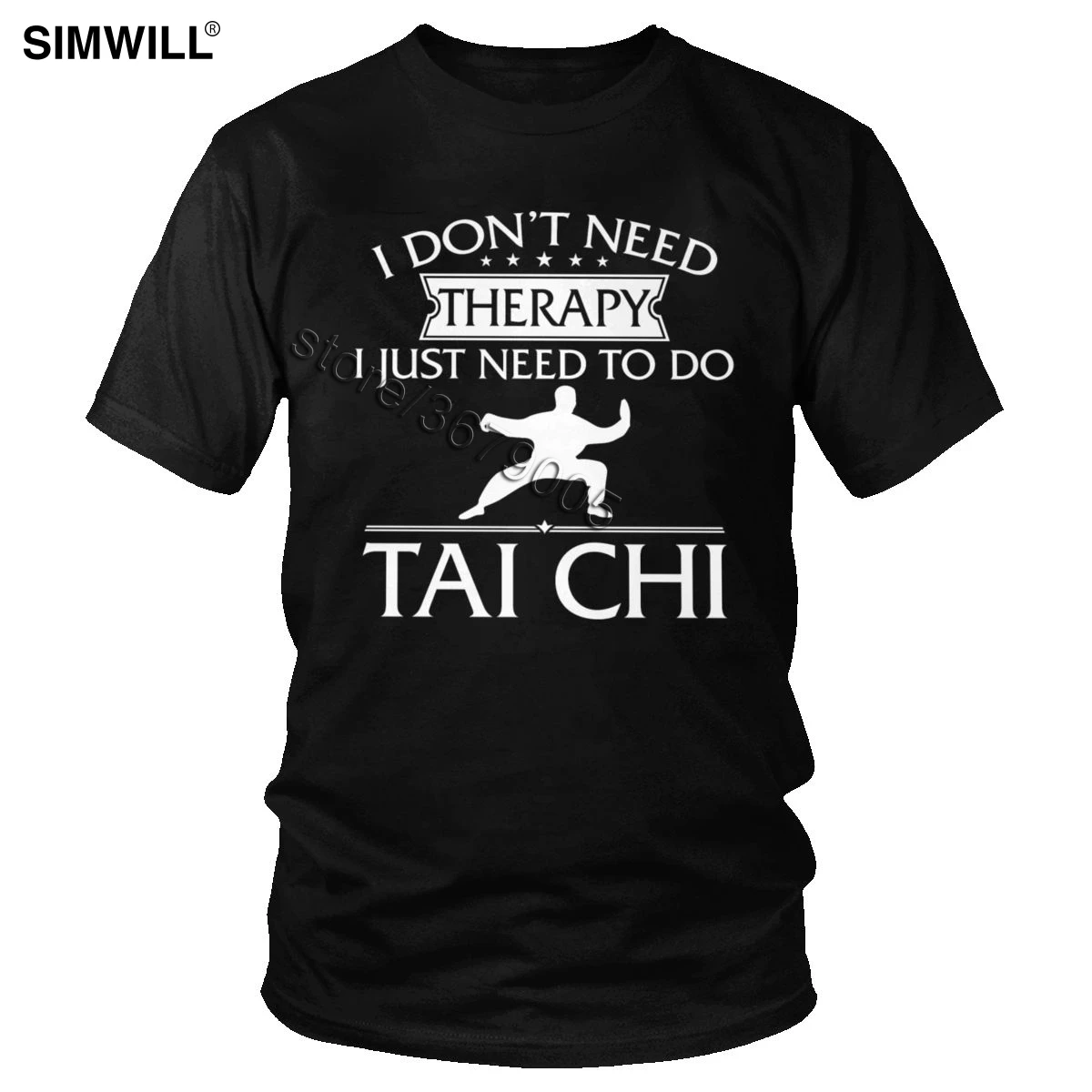 Smešno Tai Chi T-majice Moške Edinstveno Kratka Sleeved Bombaž T srajce Ne potrebujem Terapija Tee Velikosti Poletnih Oblačil