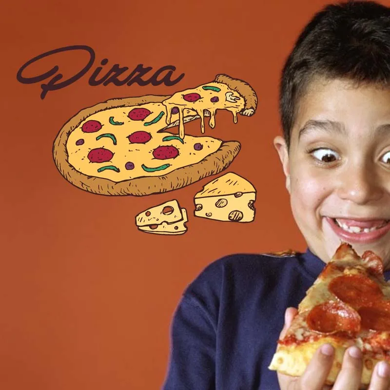 Pizza Nalepke dvostranski Restavracija Nalepko Plakat Vinil Umetnosti, Stene Decals je Dekor Zidana Pizza Nalepke, vinilne Nalepke Pizza Nalepko Steklo