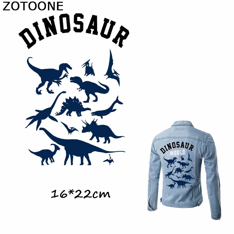 ZOTOONE Black Dinozaver Obliži za Oblačila T-shirt Aplicirano Prenos Toplote Vinyl Obliž Oblačila Nalepke DIY Značko Dekoracijo E