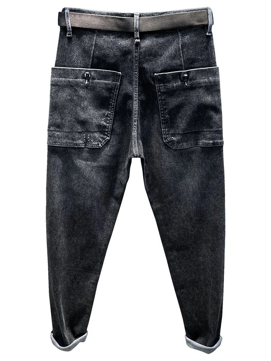 28-38！Velik žep tovora jeans za moške novo Harlan jesen/zima se zgosti High Street hlače