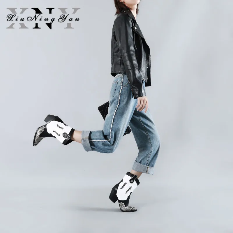 Xiuningyan blagovne Znamke Ženske Čevlje Pravega Usnja Gleženj Škornji Ročno Platformo Fretwork Gospe Priložnostne Superge, Čevlje, Ženska 2020