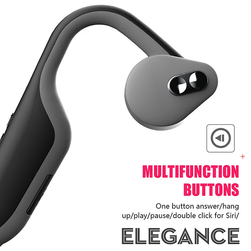 DenReel Kostne Prevodnosti Non-Ear Slušalke Bluetooth Stereo Nepremočljiva Šport Zadaj Visi Šport Kolesarjenje Slušalke