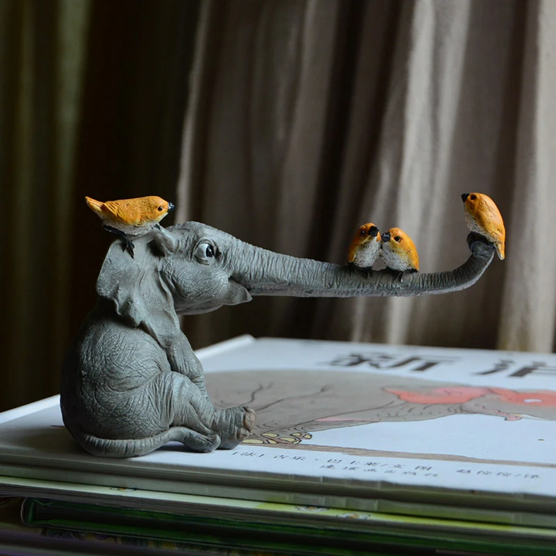 Ustvarjalne Luštna Slona Figurice Smolo Živali Malih Obrti Pravljice Vrt Doma Decoracion Dodatki, Trgovina S Spominki, Darila