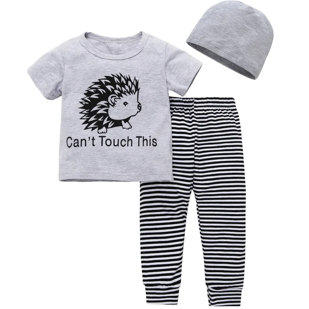 2020 Novo poletje baby girl boy oblačila, ki Bombaža, kratek rokav T shirt +trak hlače+klobuk 3pcs/set Novorojenega Dojenčka baby oblačila