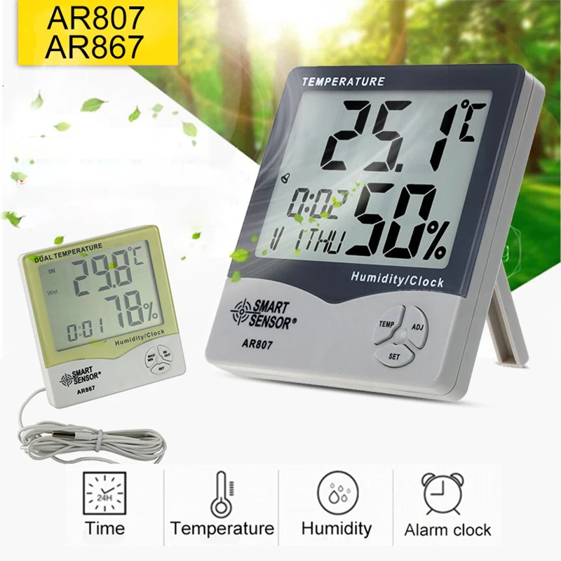 Digitalni Termometer, Higrometer Digitalne Brezžične Higrometer Temperatura in Vlažnost Monitor LCD Zaslon AR807 AR867