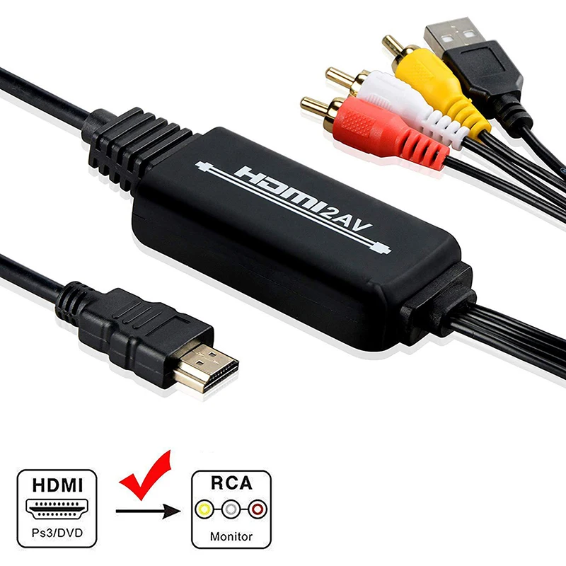 1pc 1080P do 3 RCA AV Video Audio Kabel Adapter Pretvornik