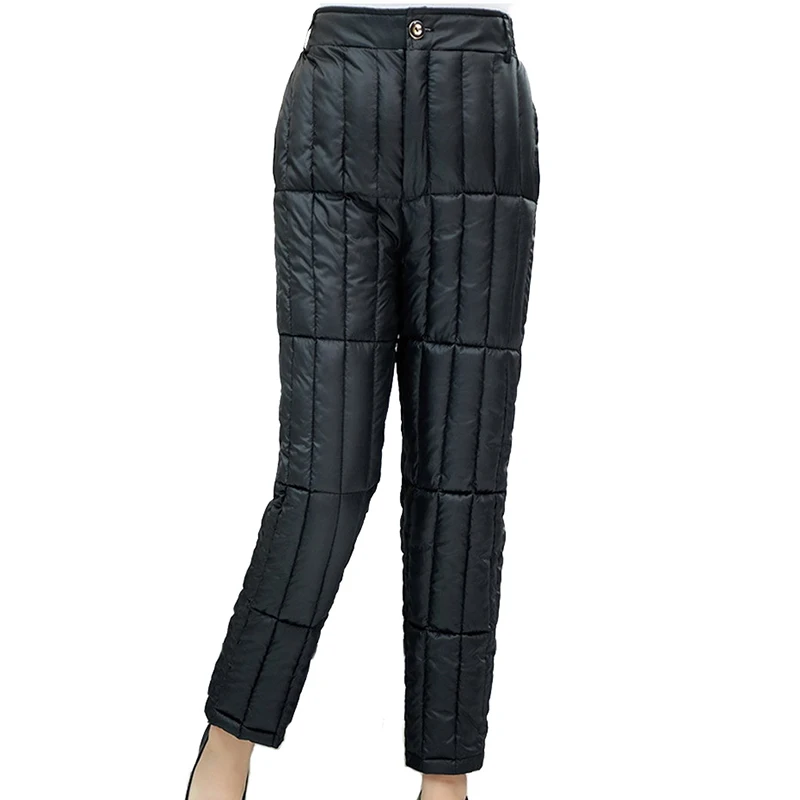2019 pozimi bombaž hlače ženske Naravnost hlače Plus velikost 5XL Zgostitev toplo Visoko pasu hlače ženske Navzdol bombaž hlače H588