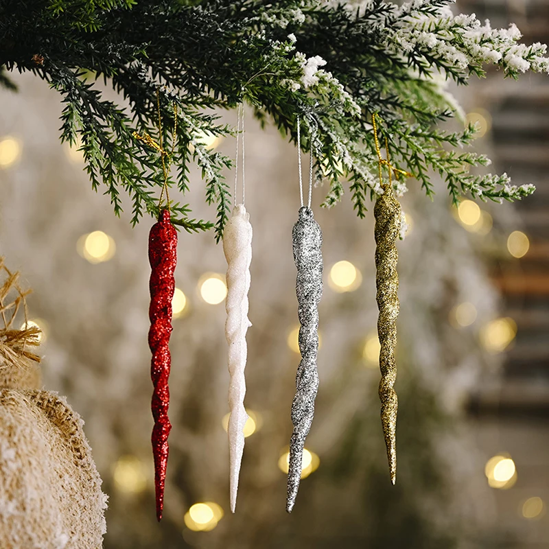 5pcs/nastavite Novo Leto Dekor Pisane Led Palice Ledenica Obesek Viseči Okraski Božič Božično Drevo Decor