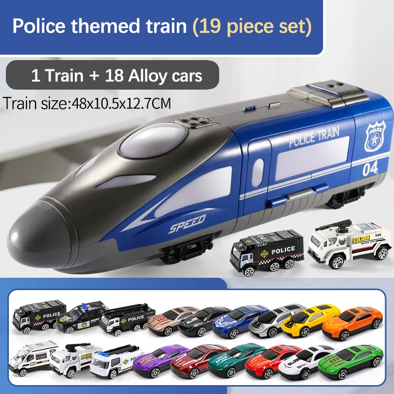 19pcs otroška igrača vlak hitri vlak oživitev harmonijo model zlitine avto puzzle začetku izobraževalne Igrače, z lahka glasba