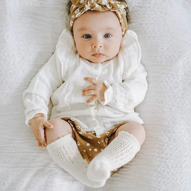 3pcs Newborn Baby Dekleta Obleke Obleko Trden Krog Vratu Dolg Rokav Vrh+Cvjetnim Tiskanja Hlače+Glavo Dojenčka, Malčka Oblačila