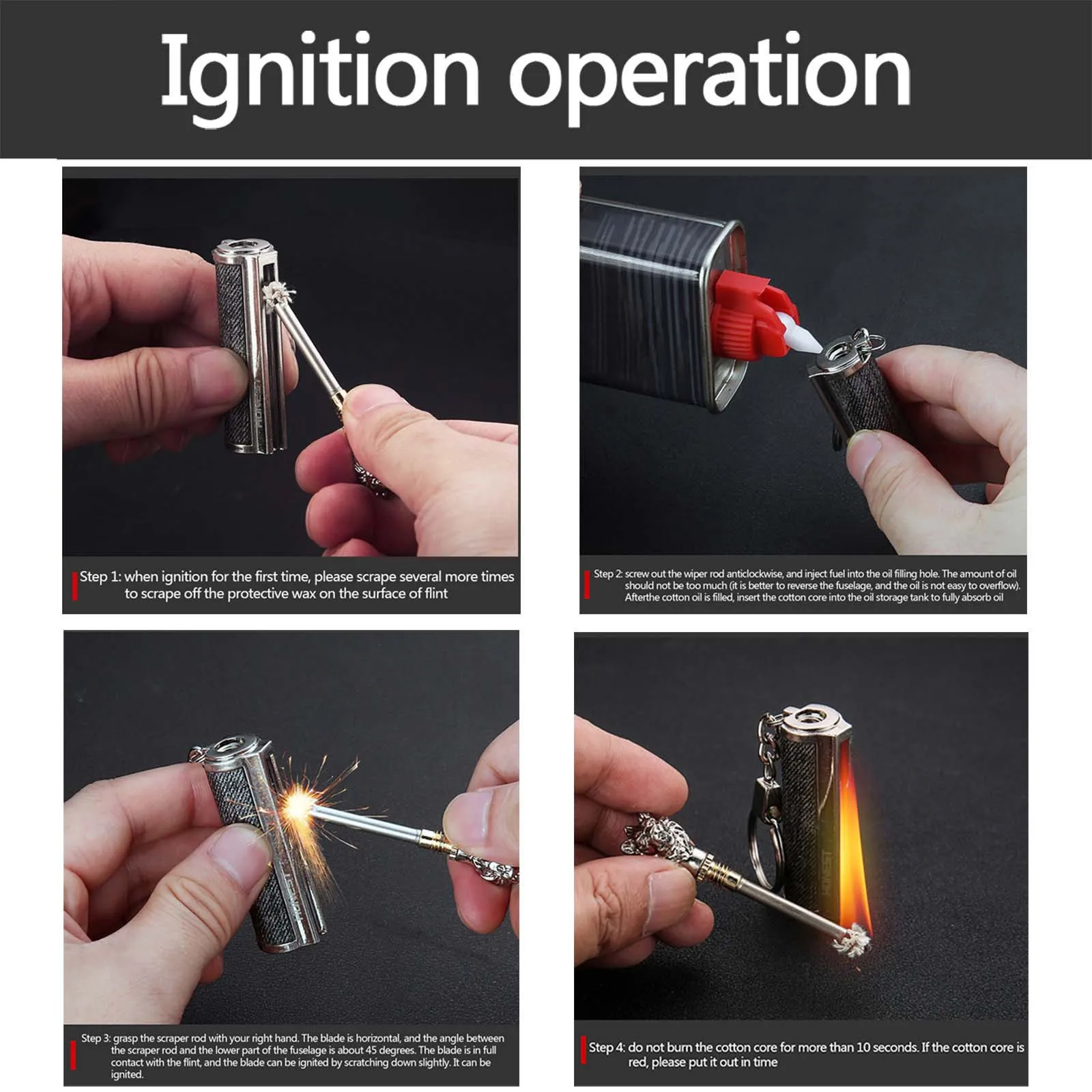 Lažji Prostem Nepremočljiva Prenosni Lažji Steklenico Keychain S, ki Vsebuje Bombaž Jedro vžigalniki зажигалка