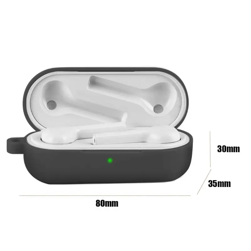 Silikonska Zaščitna torbica Polno Kritje Z Carabiner za Huawei FreeBuds Lite Slušalke Polnjenje Box