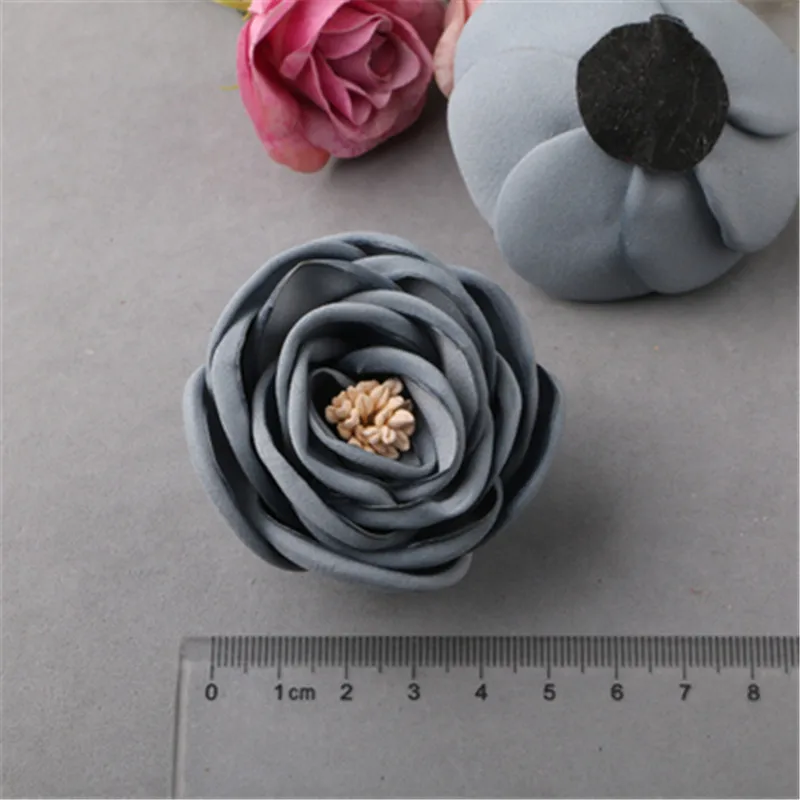 Brezplačna Dostava 2pcs/veliko 50MM 3D Šifon Tkanine Rose Cvet Tiaras Glavo Dekoracijo Okras za Lase, Nakit, Pokrivala Posnetke Gumb