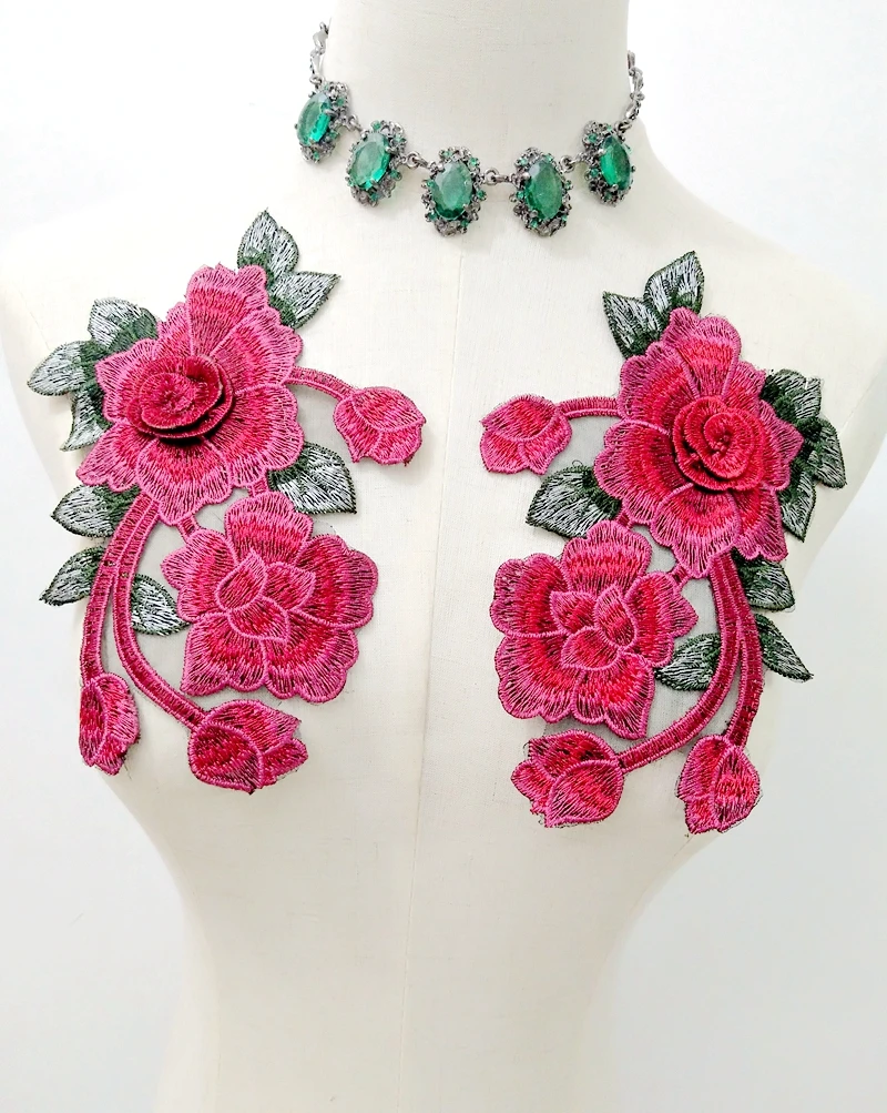 Vezenje 3D Rose Cvet Sew Na Obliži nalepke za oblačila, Obleko Kavbojke Aplicirano Obrti obliži železa za oblačila Dodatki