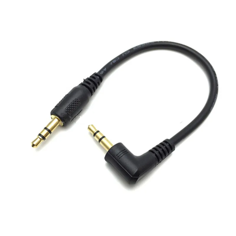 Ultra kratke 3.5 mm Aux Kabel 15cm Moški-Moški, pozlačeni 90 Stopinj Avdio Kabel za Avto MP3 Zvočnik