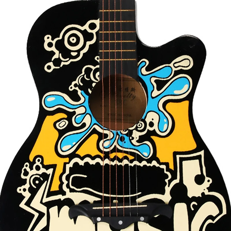 38 palčni Folk Kitara Barvo Pobarvane Grafiti Basswood 6 Strune Guitarra Unisex Začetnik Doma-šolanje Glasbila AGT63