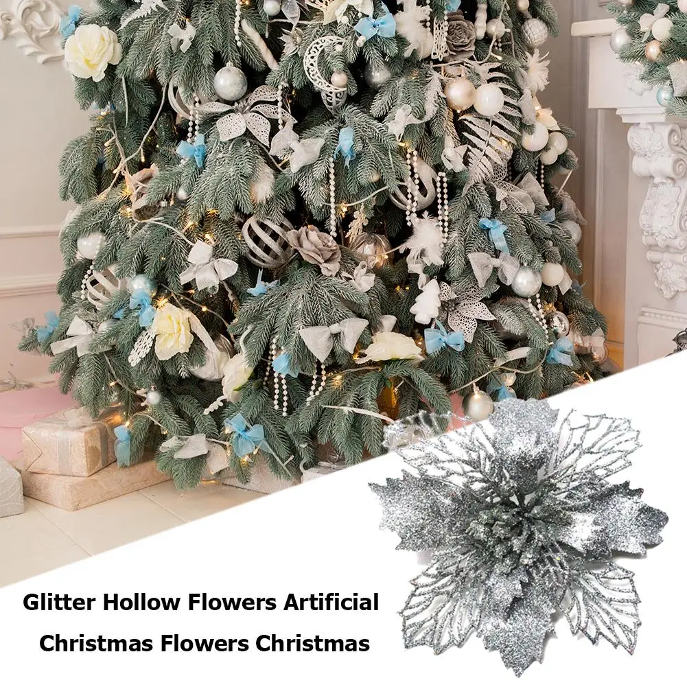 8pcs Božič Simulacije Cvetje Ponaredek Bleščice Cvetje Xmas Tree Gospodinjski Stranka Dekoracijo Fotografske Prop Dekoracijo