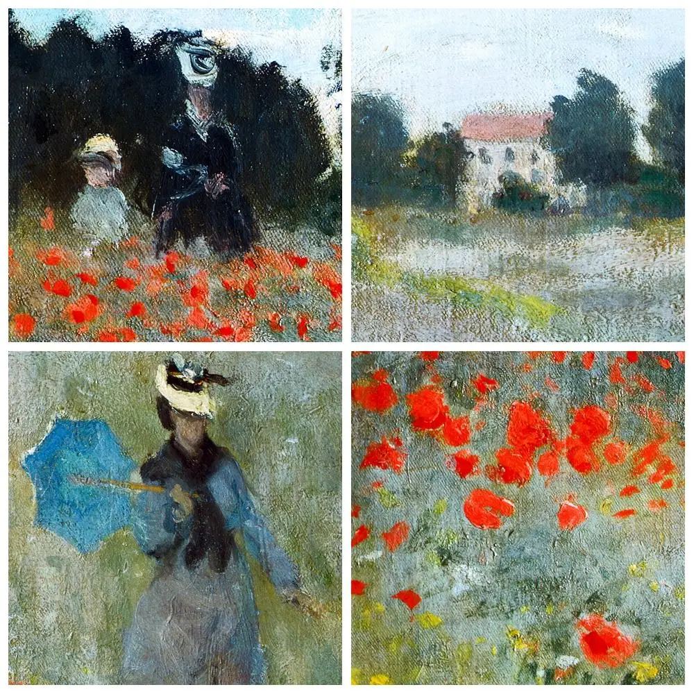 Sodobna Impresionizma Claude Monet Cvet Področju Krajine A4 Umetniške Grafike Plakat Podeželja Stenske Slike Platno Oljna Slika, Doma Dekor
