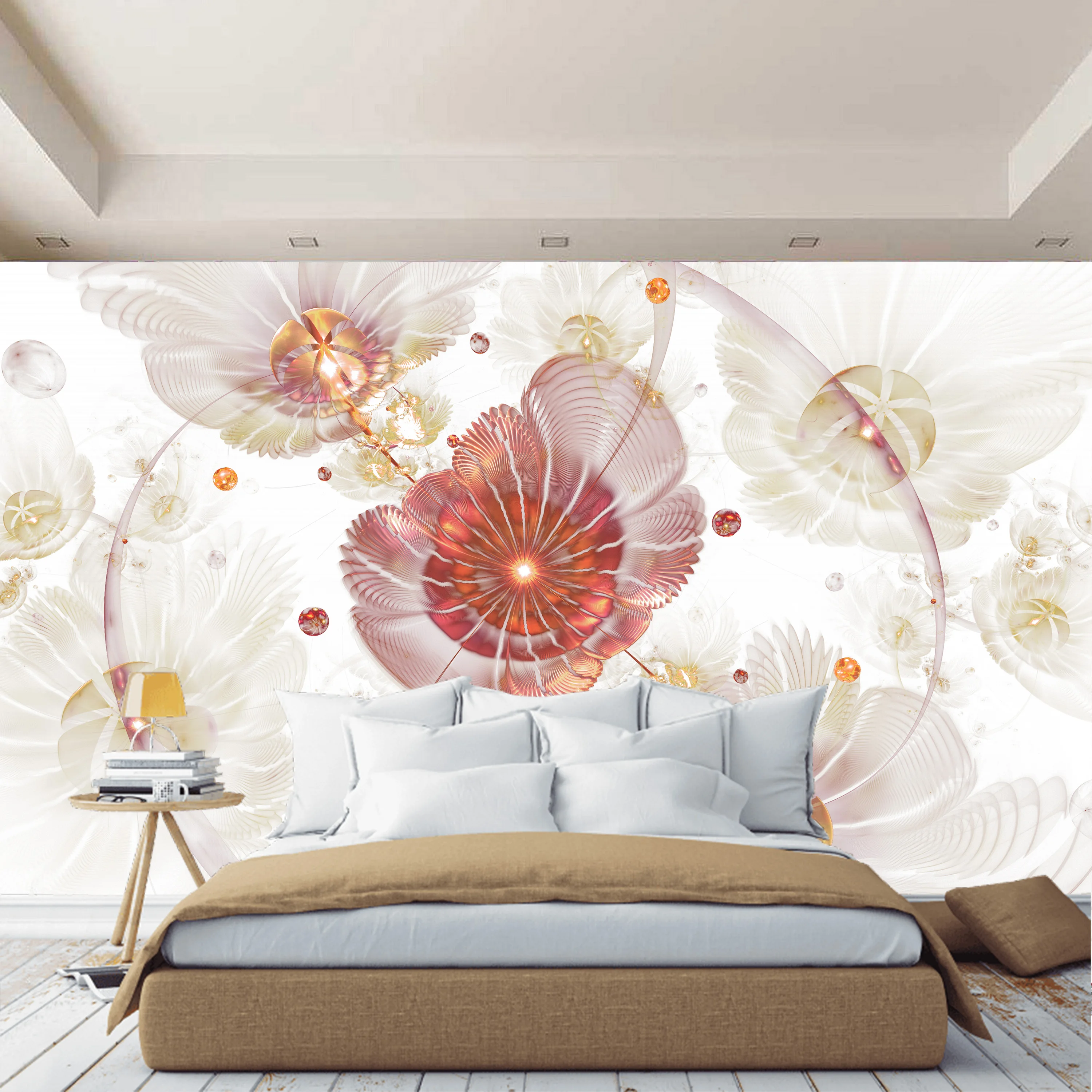 3D steno stensko povzetek cvetje ozadje za predsoba, kuhinja, spalnica, vrtec, steno stensko širi prostor