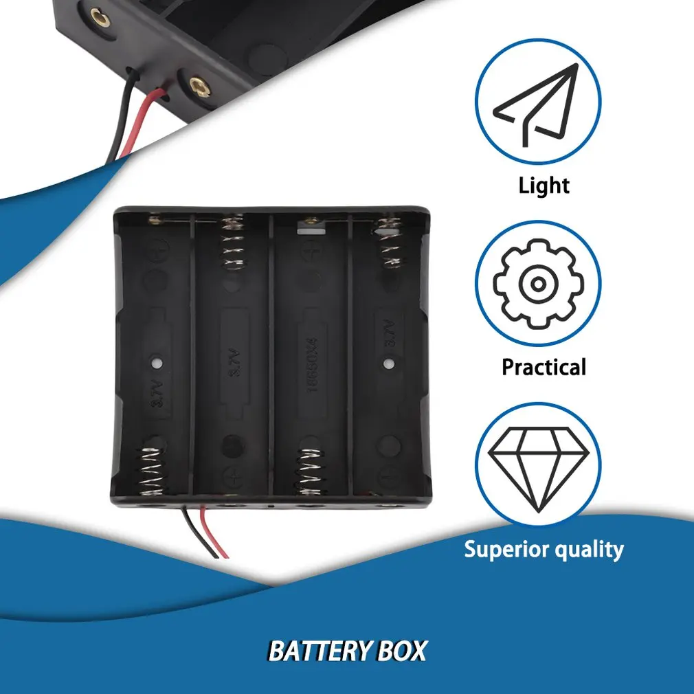 18650 Baterijo Primeru Lepe Baterije Škatla za Shranjevanje Plastike nosilca za Baterijo Za 4 KOS 18650 Baterije Z Žico Vodi