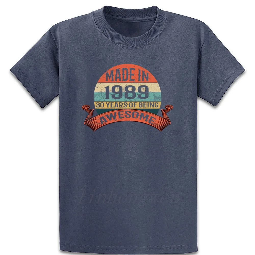 Vintage Narejen Leta 1989 Tshirt 30. Rojstni dan Darila 30 T Shirt O-Vratu Dihanje Pomladi Osebno Pismo Noro Formalno Bombaž