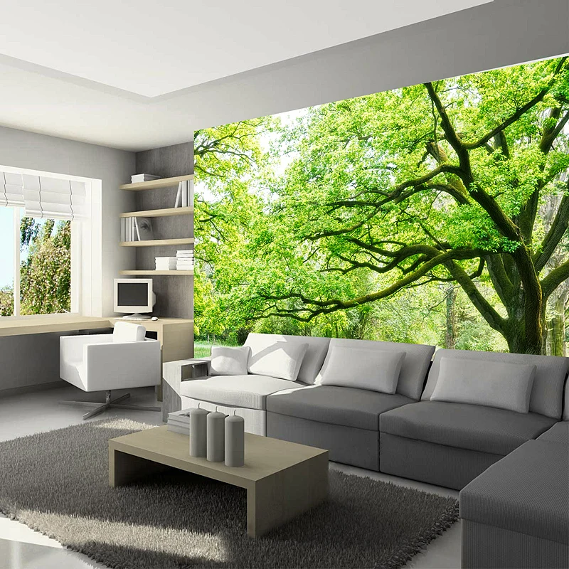Foto ozadje Brezhibno 3D stereoskopski drevo krajine freske dnevna soba, spalnica kavč, TV sliko za ozadje