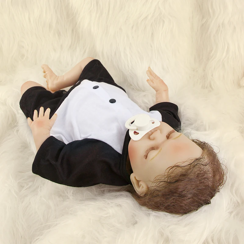 ZIYIUI Veren Silikonski Prerojeni Baby Doll Fant Z Zaprtimi Očmi 45 CM Realne Mehko Bombažno Telo Darilo za Rojstni dan