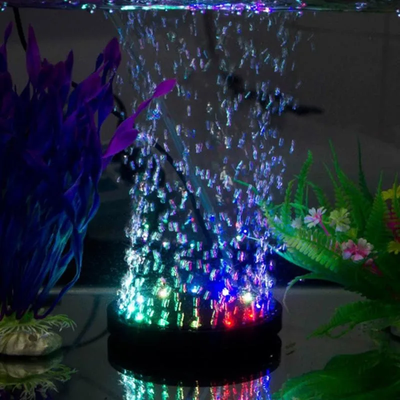 12 LED Mehurček Svetlobe Aquarium Fish Tank Zračne Zavese Disk Ribe Krog Kamna Bubble Tank Luči Akvarij O0U3