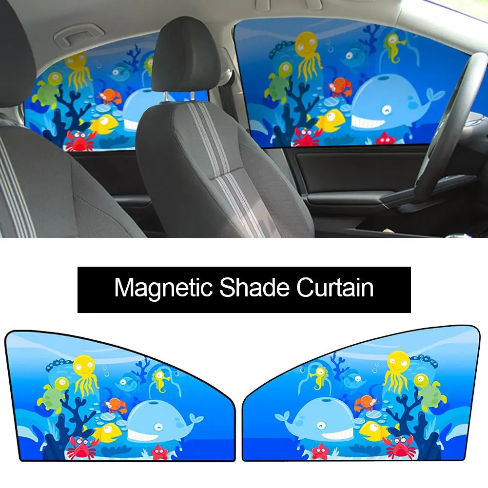 Magnetni Dežnik Avto Sonce Odtenek Strani Okna Dežnik Univerzalno Risanka Sonce, Senco Za Otroka sončnega Zajema Avto UV Zaščita