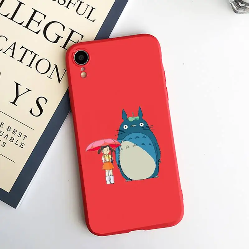 Totoro Živahen Stran Japonske anime coque funda mobilnega Telefona Primeru Candy Barve za iPhone 6 7 8 11 12 s mini pro X XS XR MAX Plus