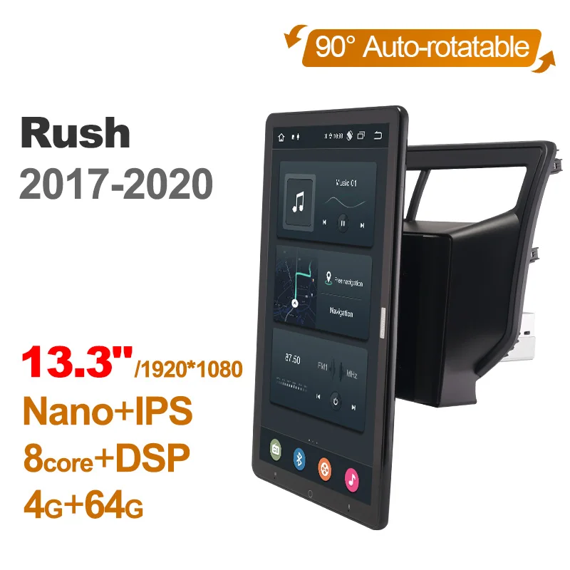 13,3 Palca 1920*1080 Ownice 1 Din Android 10.0 avtoradia za Toyota Rush 2017 - 2020 GPS Avto Avdio Sistem, Predvajalnik Samodejno Vrtljiv