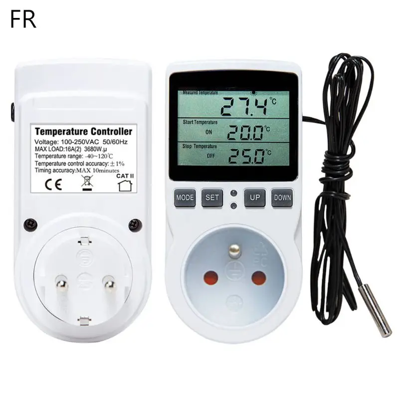 Digitalni Termostat Temperaturni Regulator Vtičnico in Vtičnico 16A s Samosprožilcem, Senzor R9JF
