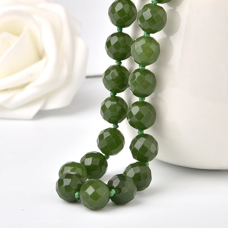 Satiation in nemoteno Žogo Zelena 12 mm Poldragi Tajvan jasper vroče prodajo žensk lady nakit ogrlica.