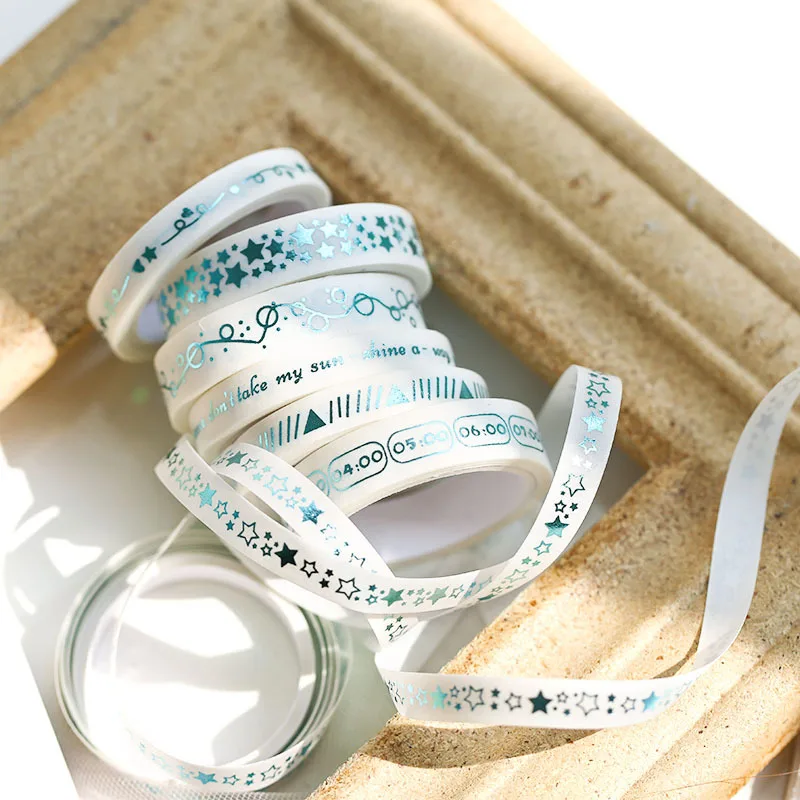 4 kos/veliko Ustvarjalnih Barve Gilding Modra Srebrna Dekorativna Washi Tape DIY Scrapbooking Maskiranje Obrti Trak Šoli Pisarniški