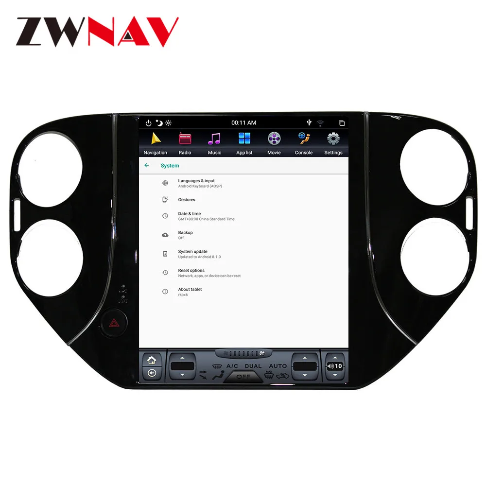 Carplay DSP Android 9.0 PX6 Navpično Tesla Radio Zaslon Avto Multimedijski Predvajalnik, Stereo, GPS Navigacija Za VW Tiguan 2010-2016