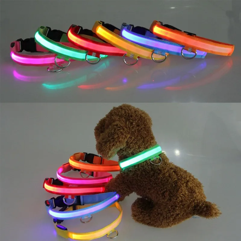 Hišnih Mačk In Psov Polnjenje prek kabla USB LED Svetlobna Ovratnik 52-60cm (gumb Baterija, Zmogljivosti 120mAH)