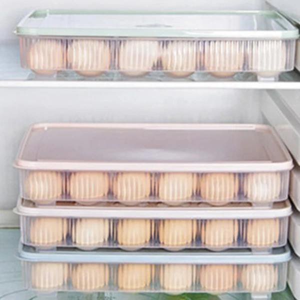 Plastično Jajce polje kuhinja jajce škatla za shranjevanje 24 Mrežo Jajca imetnik Stackable zamrzovalnik za shranjevanje organizatorji jajce za shranjevanje Posode zelena