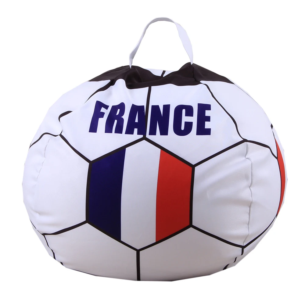 Nogomet Obliko Vreče Polnjene Živali Shranjevanje Bean Bag Stol Otroci Oblačila ZDA francija nogomet pokal Igrača Organizator darilo