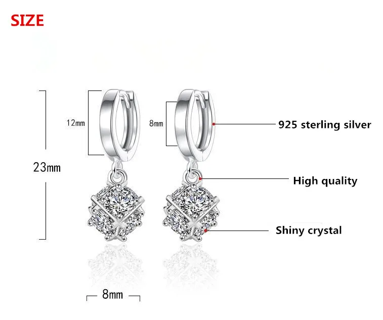 925 sterling silver fashion sijoče kristalno dame 