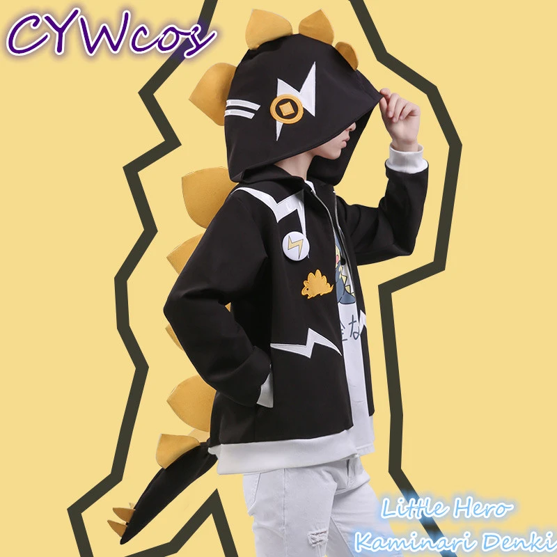 Moj Junak Univerzami Japonski Anime Cosplay Kaminari Denki Dinozaver Serije Cosplay Kostum Uniforme Plašč+Majica+Hlače+Headdress