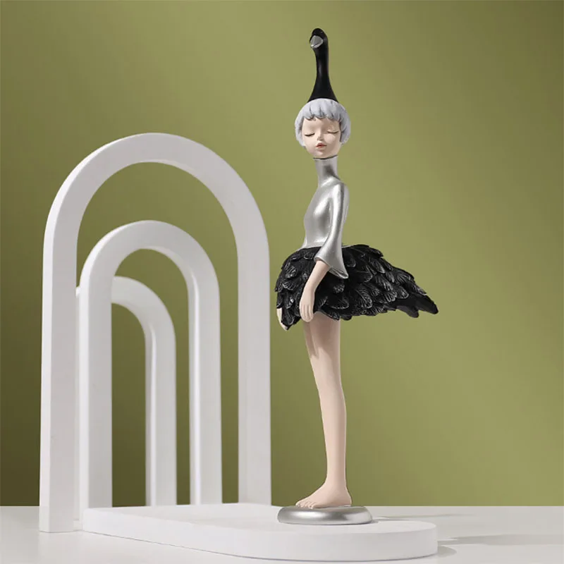 Ustvarjalne Smolo Swan Ballet Dekle Kipi Namizni Okras Baletni Plesalec Dekle Figurice Dom Dekoracija Dodatna Oprema Božično Darilo