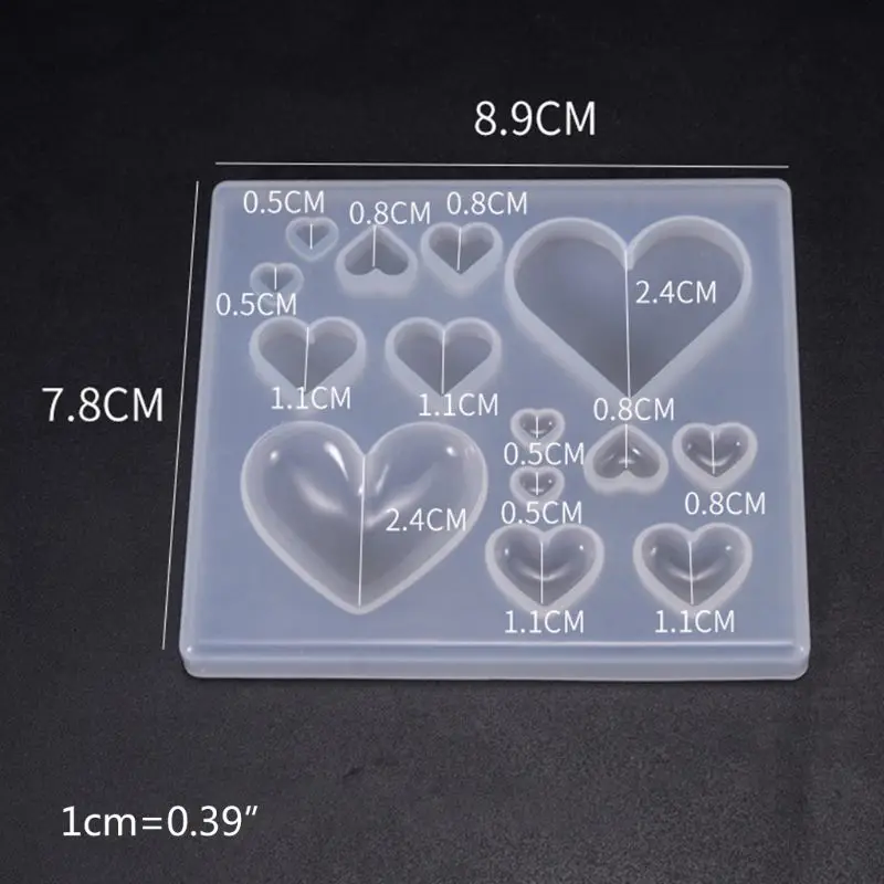 UV Smolo Plesni Obrti, Izdelava DIY Kristalno Epoksi Plesni Sladkarije v obliki Srca Obliž Dekoracijo Silikonsko Plesni