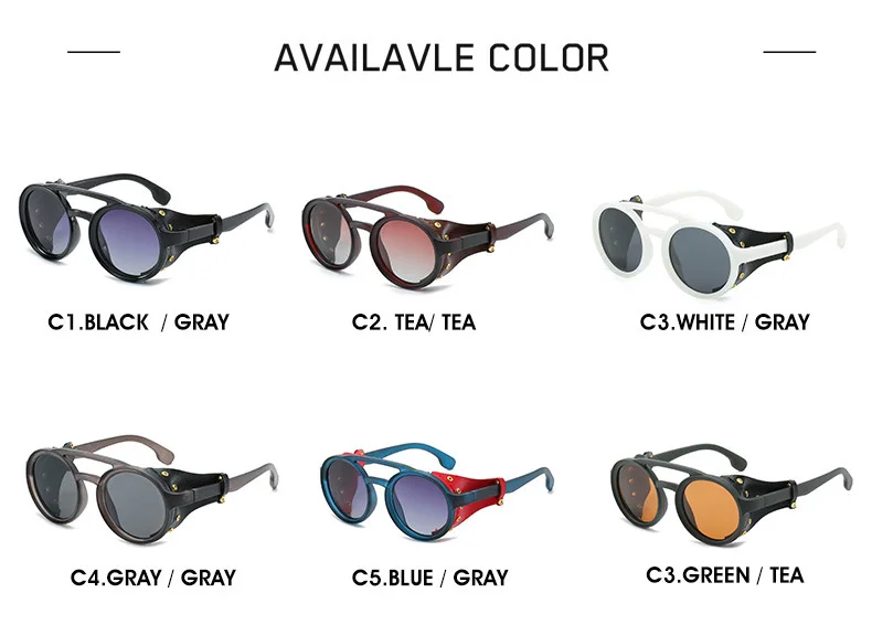 Luksuzni Polarizirana Steampunk sončna očala Mens 2019 blagovne Znamke oblikovalec PU Materiala, Okrogla očala za sonce moški odtenki oculos de sol