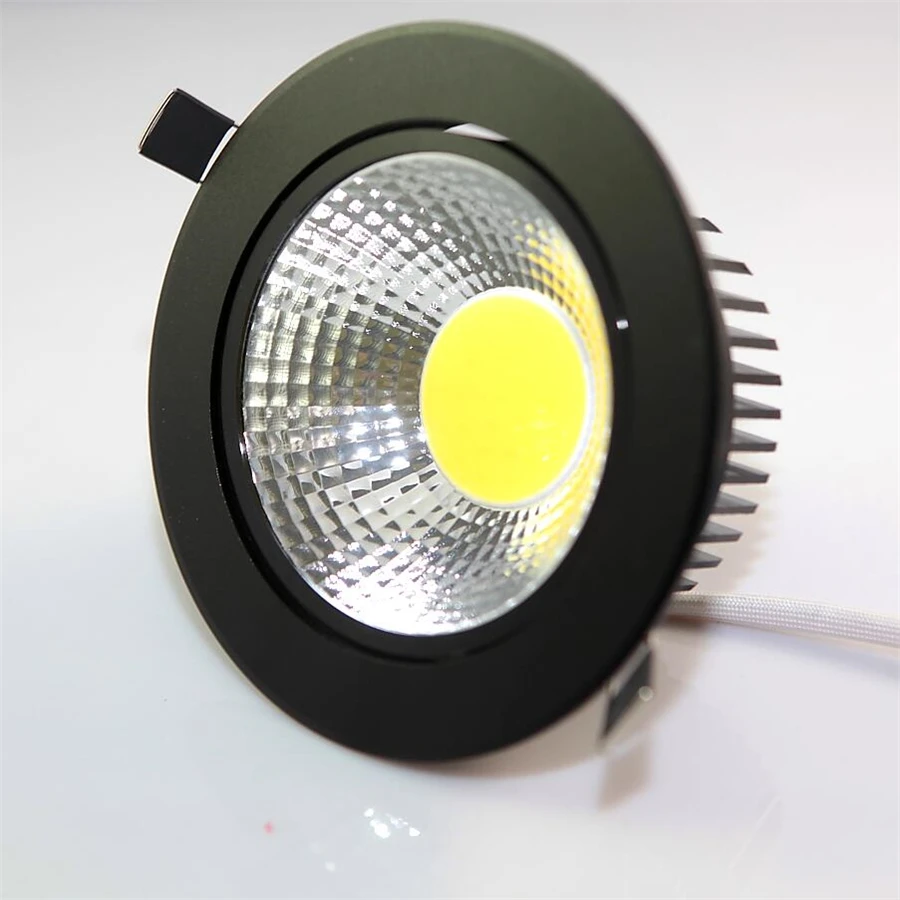 10 X Črnega telesa 12W COB LED Downlight, Topla Bela, Cool White, Vgrajena LED Navzdol Svetlobe 12W LED Razsvetljave v Zaprtih prostorih Brezplačna Dostava