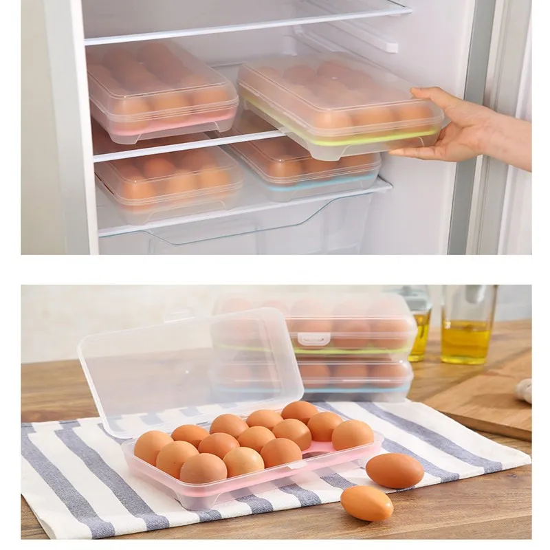 Jajce Škatla Za Shranjevanje Jajce Pladenj Posode Kuhinja Hladilnik 15 Omrežja Jajca Plastičnih Razpršilnik Nepredušno Sveže Ohranjanje