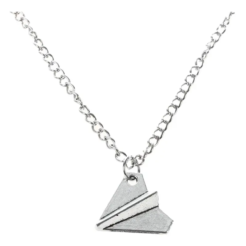 Fashion One Direction Harry Styles Paper Airplane Necklace (Silver)